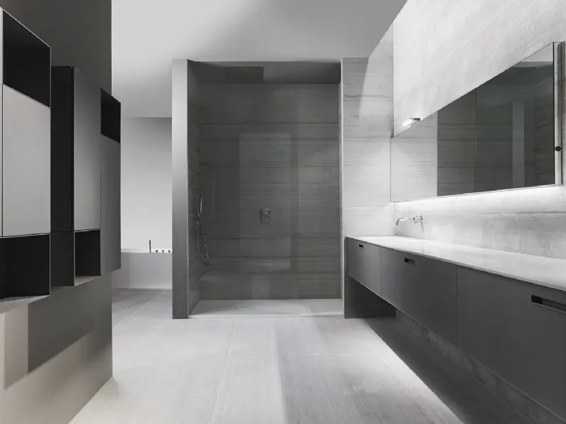 Mobile da bagno in laccato opaco Basalto Wall di Casabath