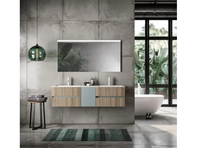 Mobile da Bagno sospeso in essenza rovere e laccato opaco Wild 10 di GB Group