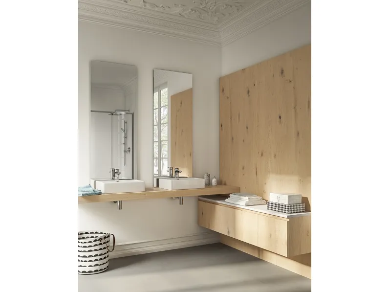 Mobile da Bagno sospeso Wood Mood 060 di Linea3