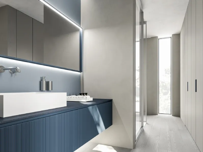 Mobile da Bagno sospeso XS Color in Rovere laccato Lago di Casabath