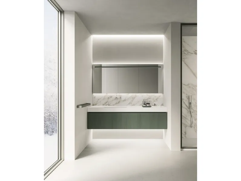 Mobile da Bagno sospeso XS Color in Rovere laccato Malva di Casabath