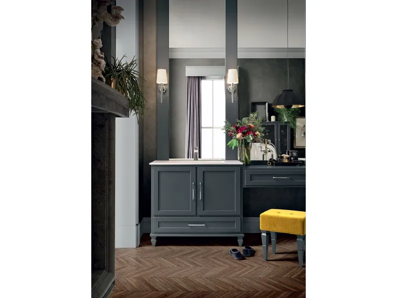 Mobile da Bagno York 02 in laccato Fumo di Londra di Cerasa