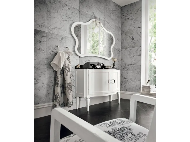 Mobile da Bagno York 04 in laccato Bianco usurato di Cerasa