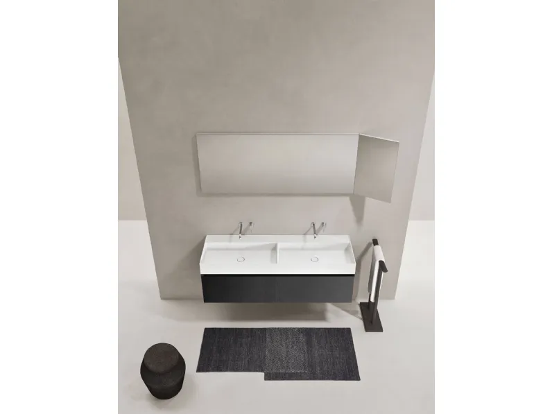 Mobile da Bagno sospeso in rovere carbone Zenit 24 11 di Milldue