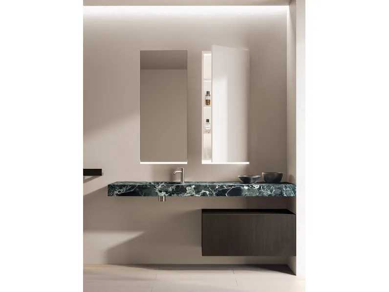 Mobile da Bagno Zero 15 Rovere Moka e marmo di Casabath