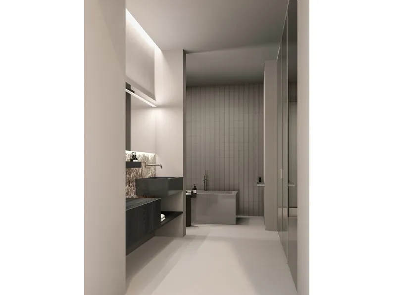 Mobile da Bagno sospeso Zero 15 Rovere Smoke di Casabath