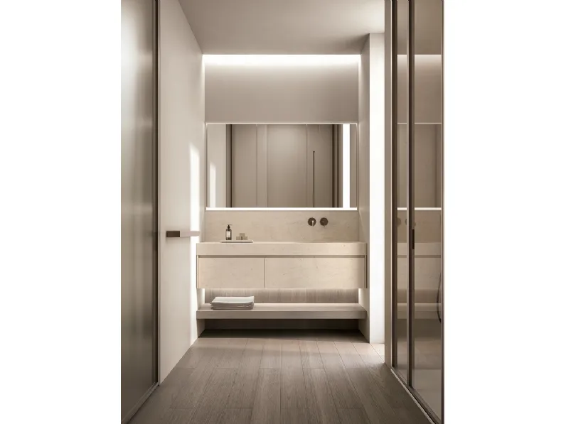 Mobile da Bagno sospeso Zero Stone Crema di Luna di Casabath