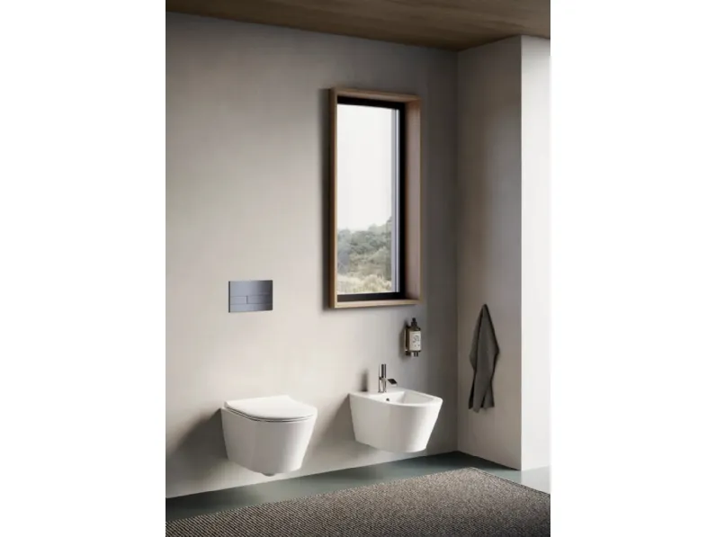 WC e bidet sospesi Zero di Ceramica Catalano