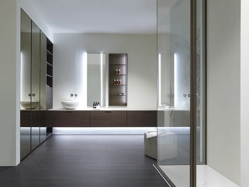 Mobile da Bagno sospeso Zero15 in Noce Mogano di Casabath