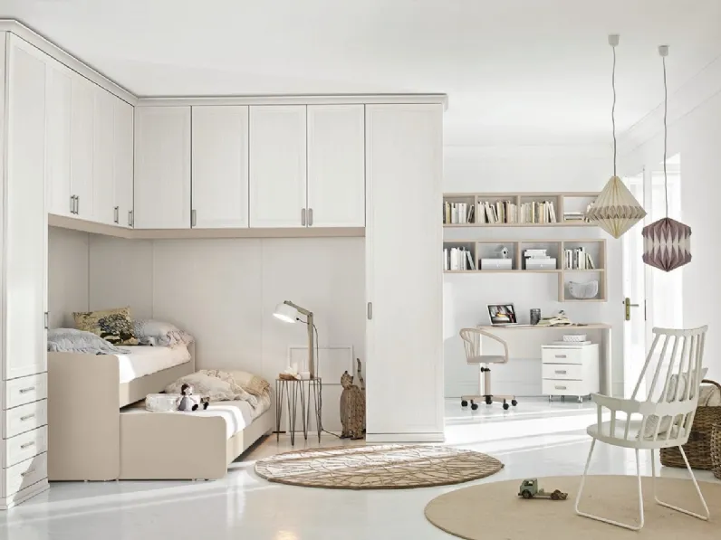 Cameretta a ponte con secondo letto scorrevole Arcadia AC031 di Colombini Casa