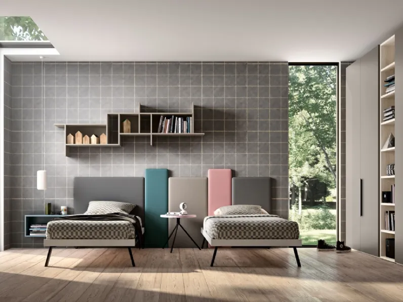 Camera componibile a 2 letti Room114 di Zg Mobili