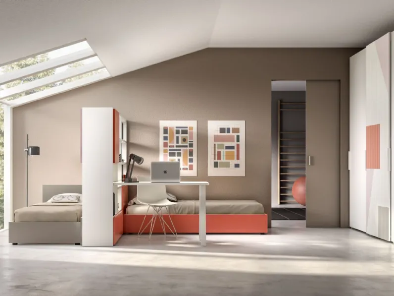 Camera componibile a 2 letti Room 115 di Zg Mobili