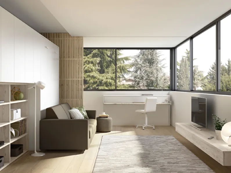 Camera salvaspazio Room 148 con letto chiuso di Zg Mobili