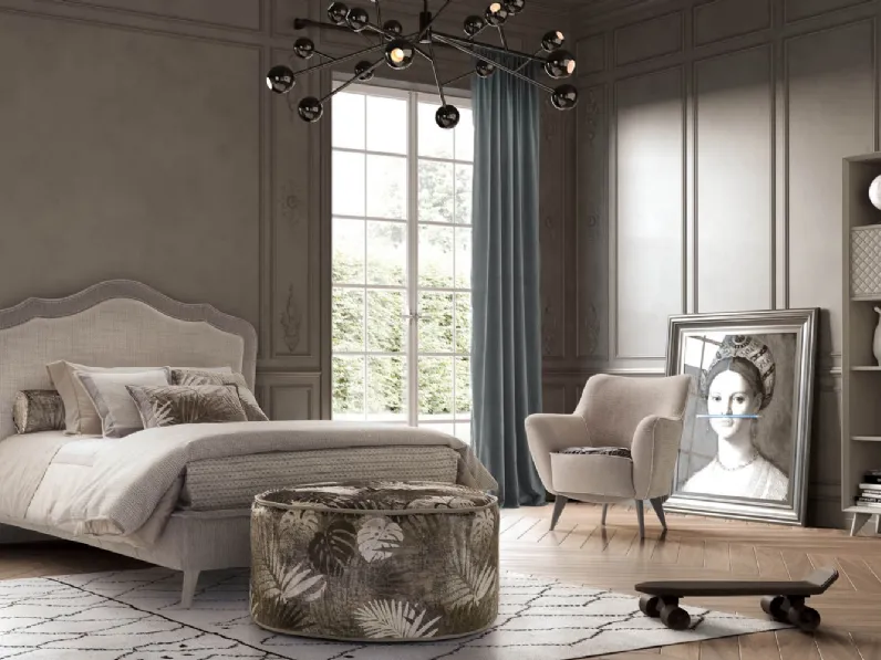 Cameretta componibile Contemporary Glamour 05C in laccato opaco ed ecopelle di Halley 