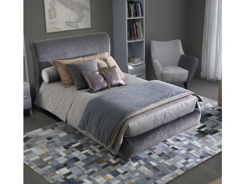 Cameretta Contemporary J Collection 24C in laccato opaco con letto in velluto imbottito di Halley 