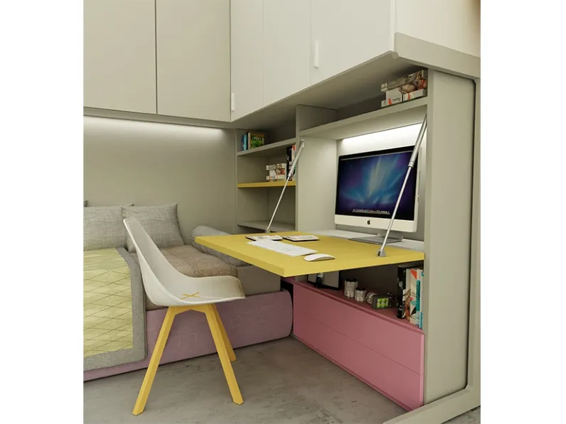 Cameretta Cool Composizione 08 con angolo studio a ribalta di Granzotto
