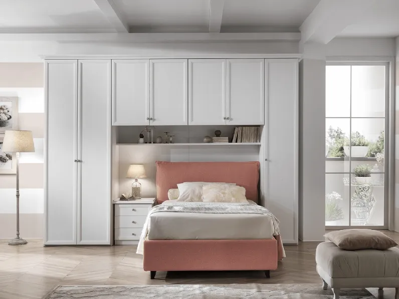 Cameretta a ponte finitura Frassino Bianco Composizione 02 di Felver