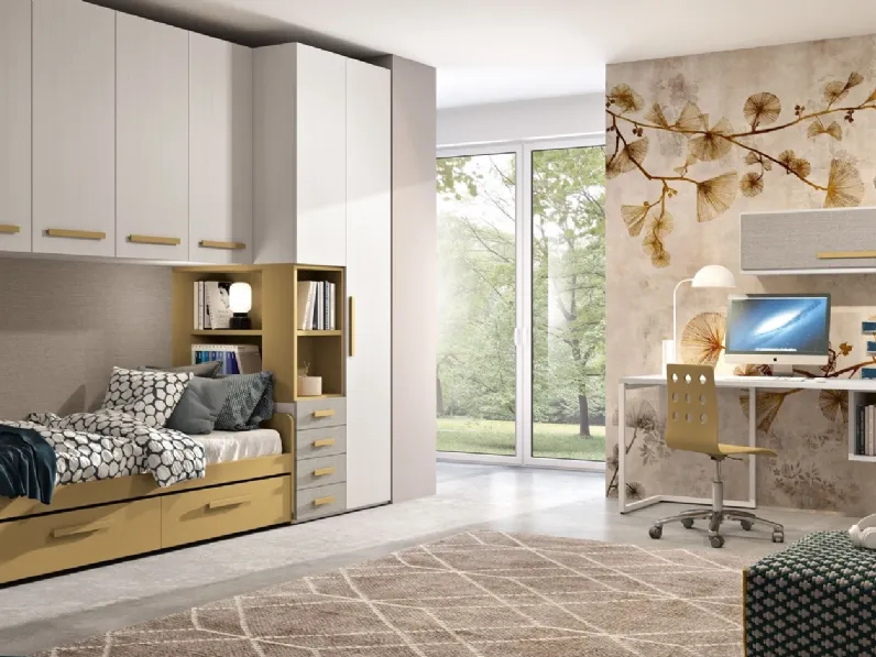 Cameretta 136 a ponte con scrivania di Ferrimobili