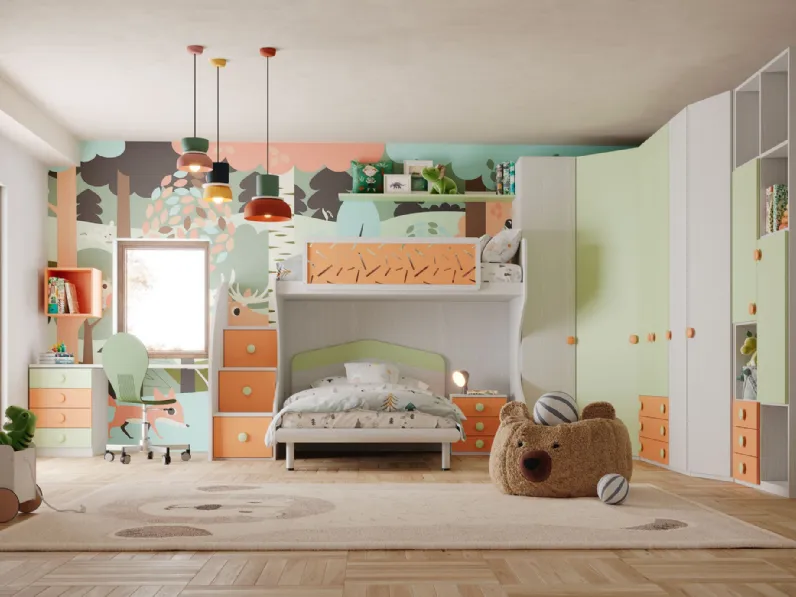 Cameretta con letti a castello Fly CM 350 di Giessegi