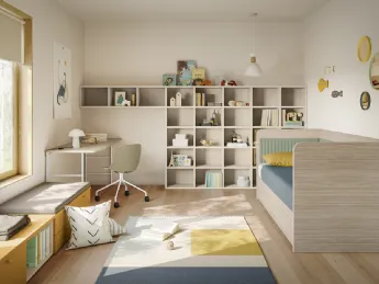 La cameretta Golf K108 di Colombini Casa è un'idea elegante e funzionale per la stanza dei bambini.