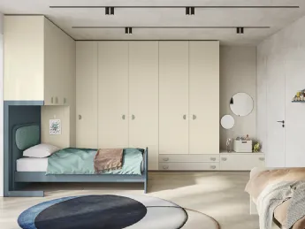 La cameretta Golf K136 di Colombini Casa unisce design contemporaneo e funzionalità per una camera d
