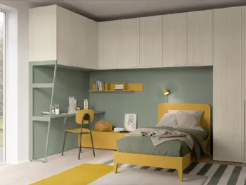 La cameretta Golf K139 di Colombini Casa unisce design funzionale e stile contemporaneo per una came
