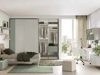 La cameretta Golf Y119 di Colombini Casa unisce stile e funzionalità per una camera da letto moderna
