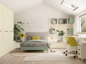 La cameretta Golf Y124 di Colombini Casa unisce design e funzionalità per una stanza completa e armo