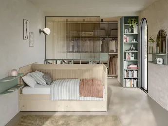 La cameretta Golf Y129 di Colombini Casa è un ambiente funzionale e moderno.