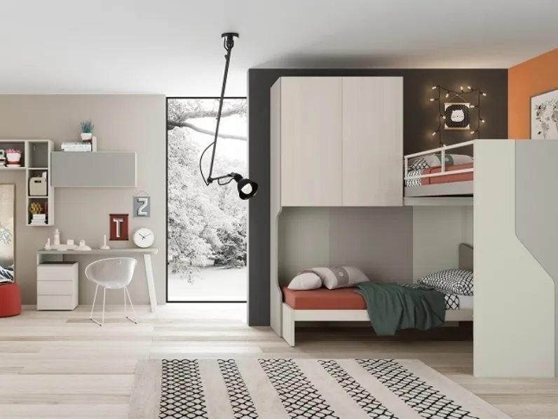 Cameretta a soppalco KéTipo Comp 08 di Zanotti Mobili