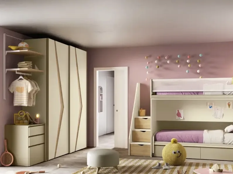 Cameretta con letti a castello K125 di Moretti Compact Camerette