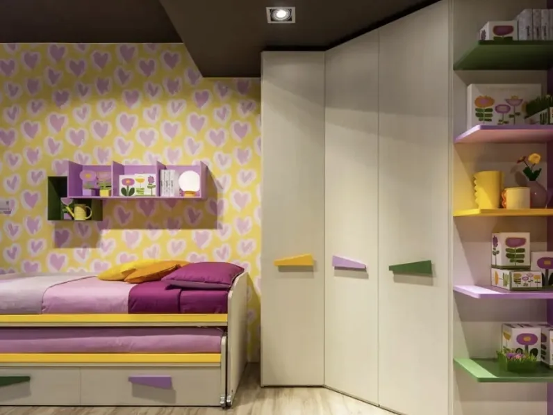 Cameretta con letti scorrevoli M2214 di Moretti Compact Camerette