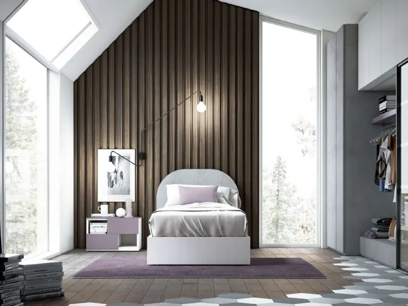 Cameretta Nordicstyle 01 con libreria e armadio a vista Nordicstyle 01 di Mariani Plus