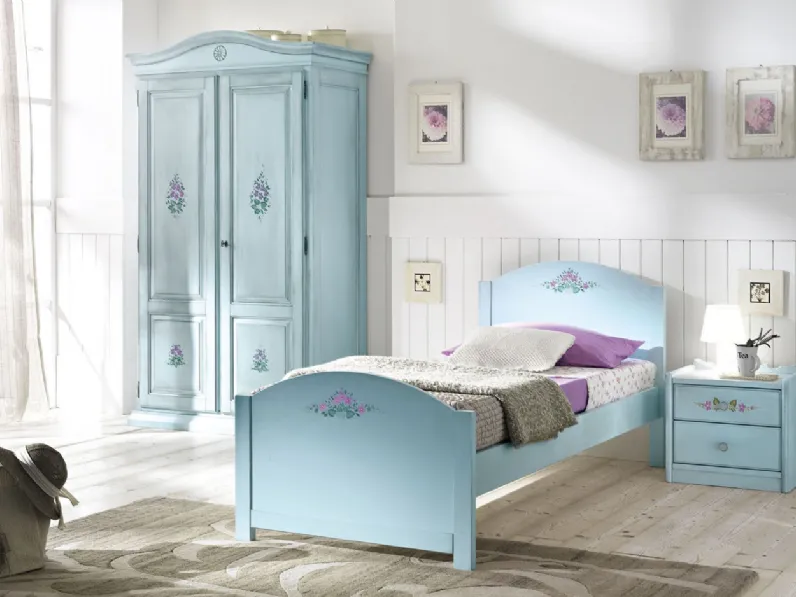 Cameretta componibile in legno laccato con decori Natura 008 di Linea3