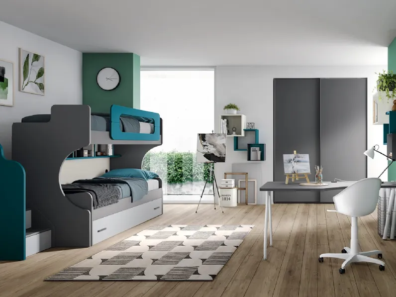 Cameretta con letti a castello Omnia 6-10 di MCSMobili