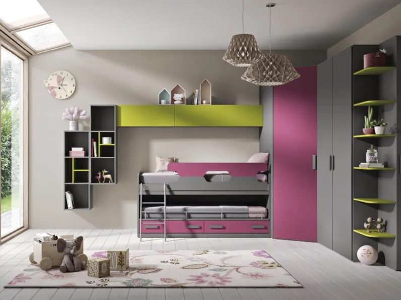 Cameretta Omnia 6-24 con letto scorrevole di MCSMobili