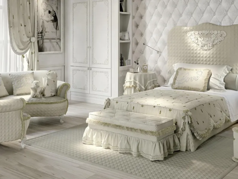 Cameretta componibile Romantic Lovelove 03R in laccato opaco di Halley 