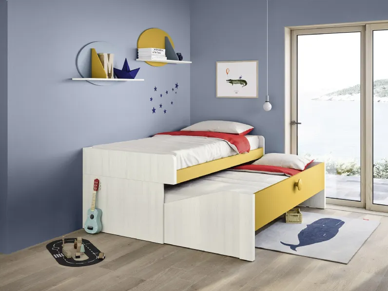 Cameretta Salvaspazio Letto Pablo con secondo letto estraibile di Nidi