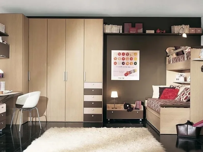 Cameretta in melaminico con letti a castello Sesamoh 02 di Sangiorgio