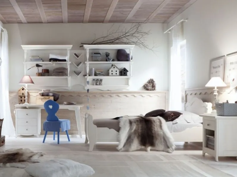 Cameretta stile Country in legno massello di Abete T05 Tabià di Scandola