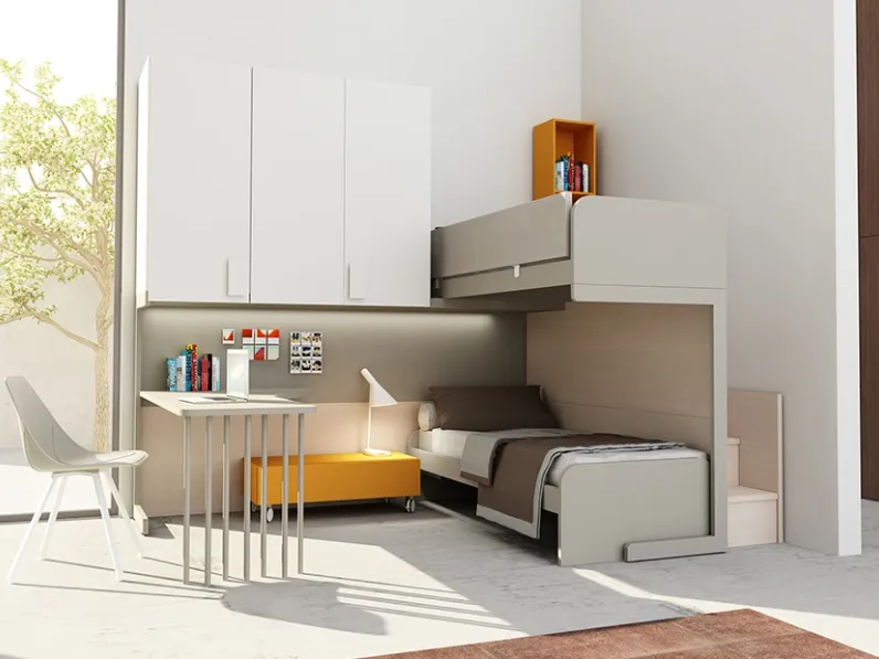 Cameretta con letti a castello Warm Composizione 15 di Granzotto