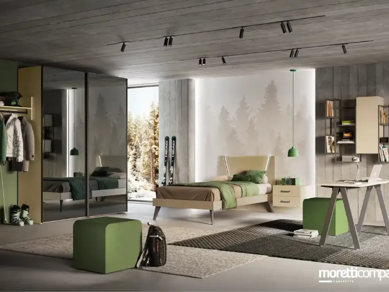 Cameretta componibile Y116 di Moretti Compact Camerette