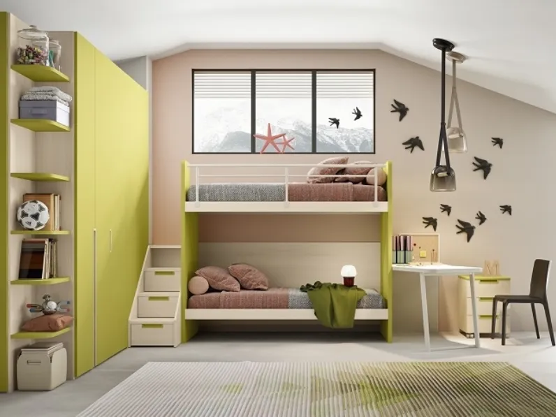 Cameretta con letti a castello KéTipo Comp 09 di Zanotti Mobili