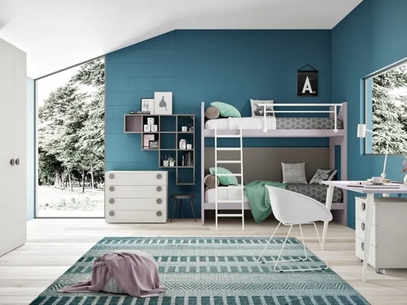 Cameretta con letti a castello KéTipo Comp 14 di Zanotti Mobili