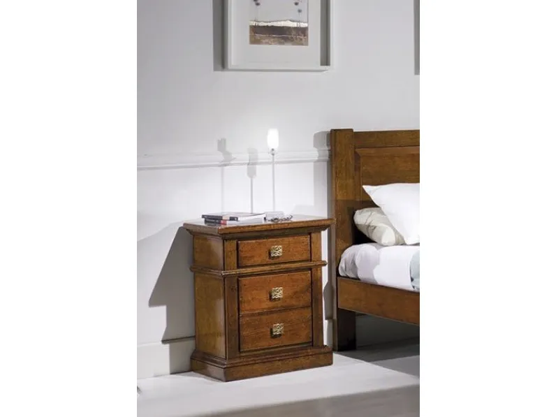Comodino in legno a tre cassetti 2164-A di Zanini