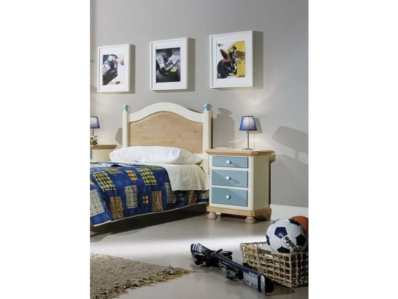 Comodino a tre cassetti in abete laccato 2211-A di Zanini