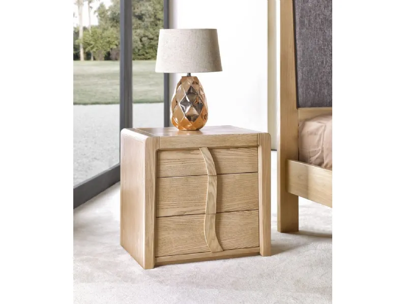 Comodino in frassino a tre cassetti 3287-A di Zanini