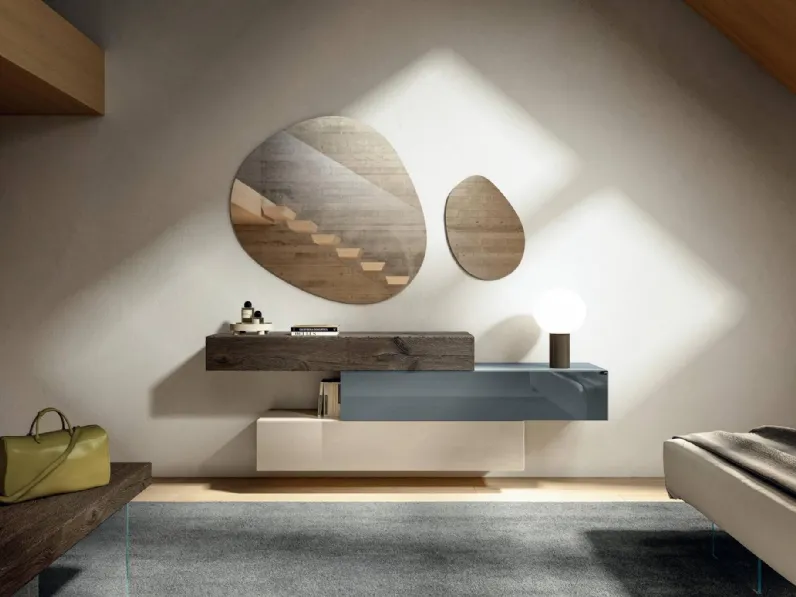 Comò sospeso in vetro 36e8 0663B di Lago