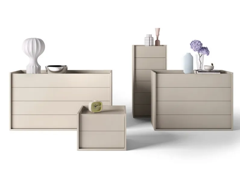 Gruppo Notte Grace finitura Corda e Sabbia di Ime Arredamenti