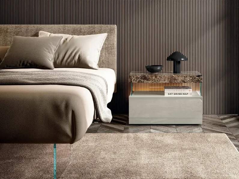 Comodino in vetro Air 2681 di Lago